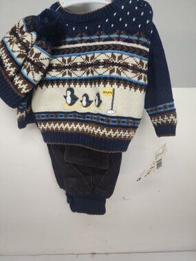 B.T. Kids Infant Boys 3-Piece Set 3-6 Months Blue/Brown New!!!